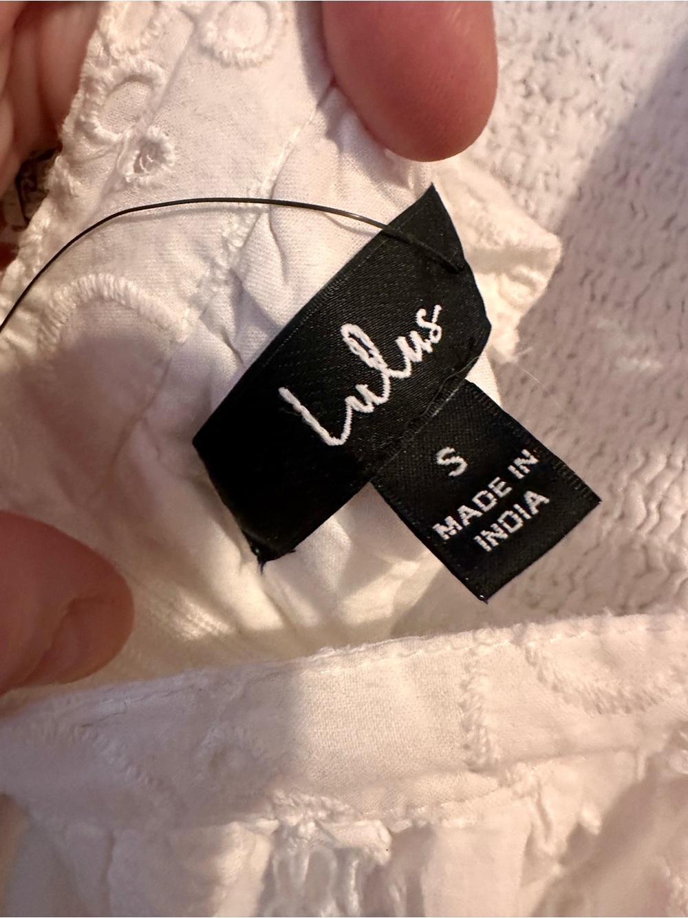 NWT Lulus | Sweet Bliss White Eyelet Ruffled Backless Mini Dress, S - Picture 8 of 9